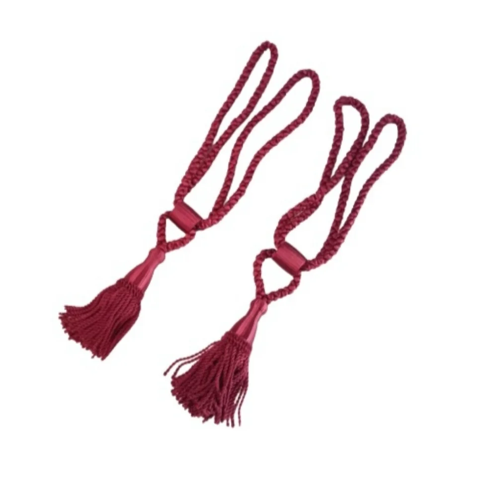 Set of 2 Burgundy Curtain Tassel Tie-Backs | EUC